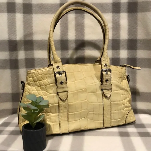 Dooney & Bourke yellow crocodile satchel handbag - Picture 3 of 7